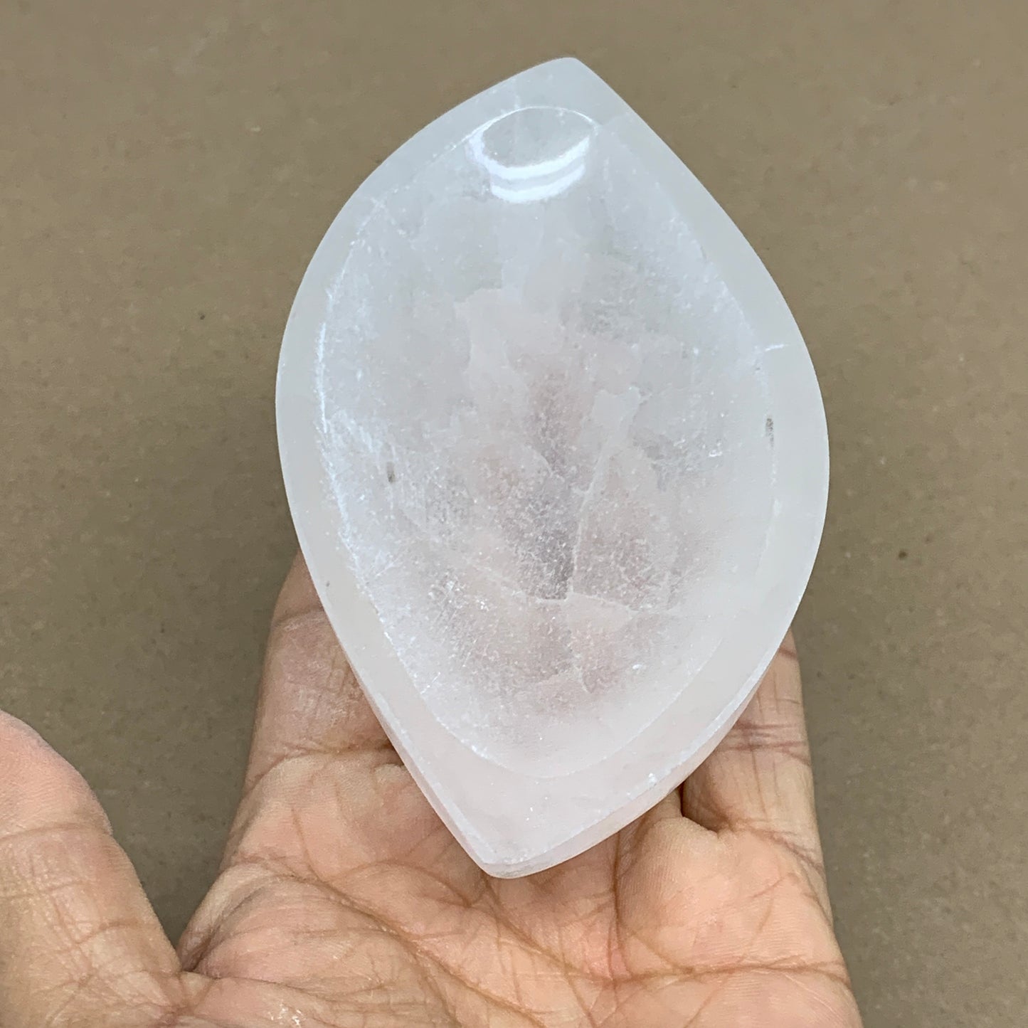 226g, 4.7"x2.6"x1.1", Natural Eye Shape Selenite Bowl Crystals, B36170