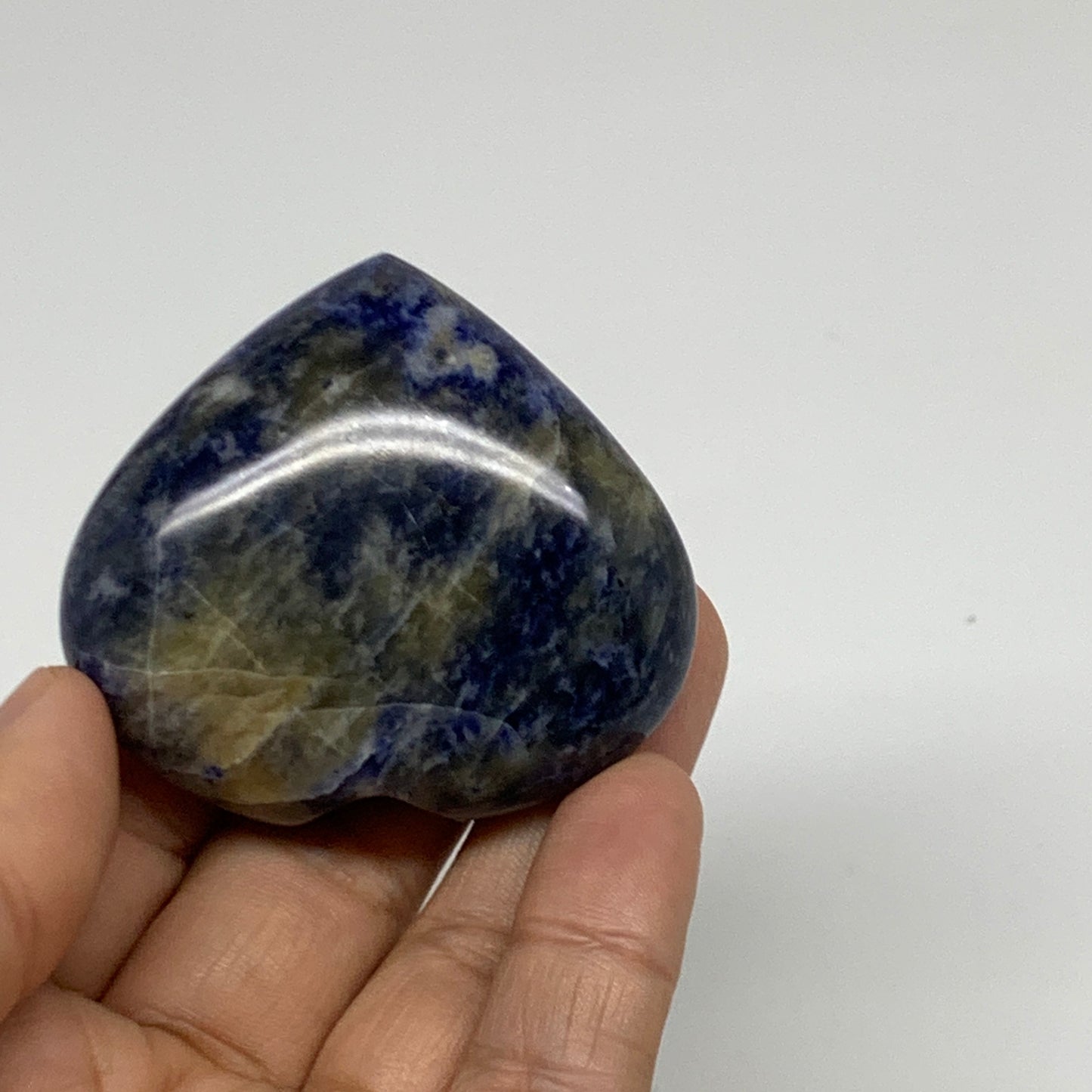 73.6g, 2"x2.2"x0.8", Natural Sodalite Heart Polished Gemstone, B34866