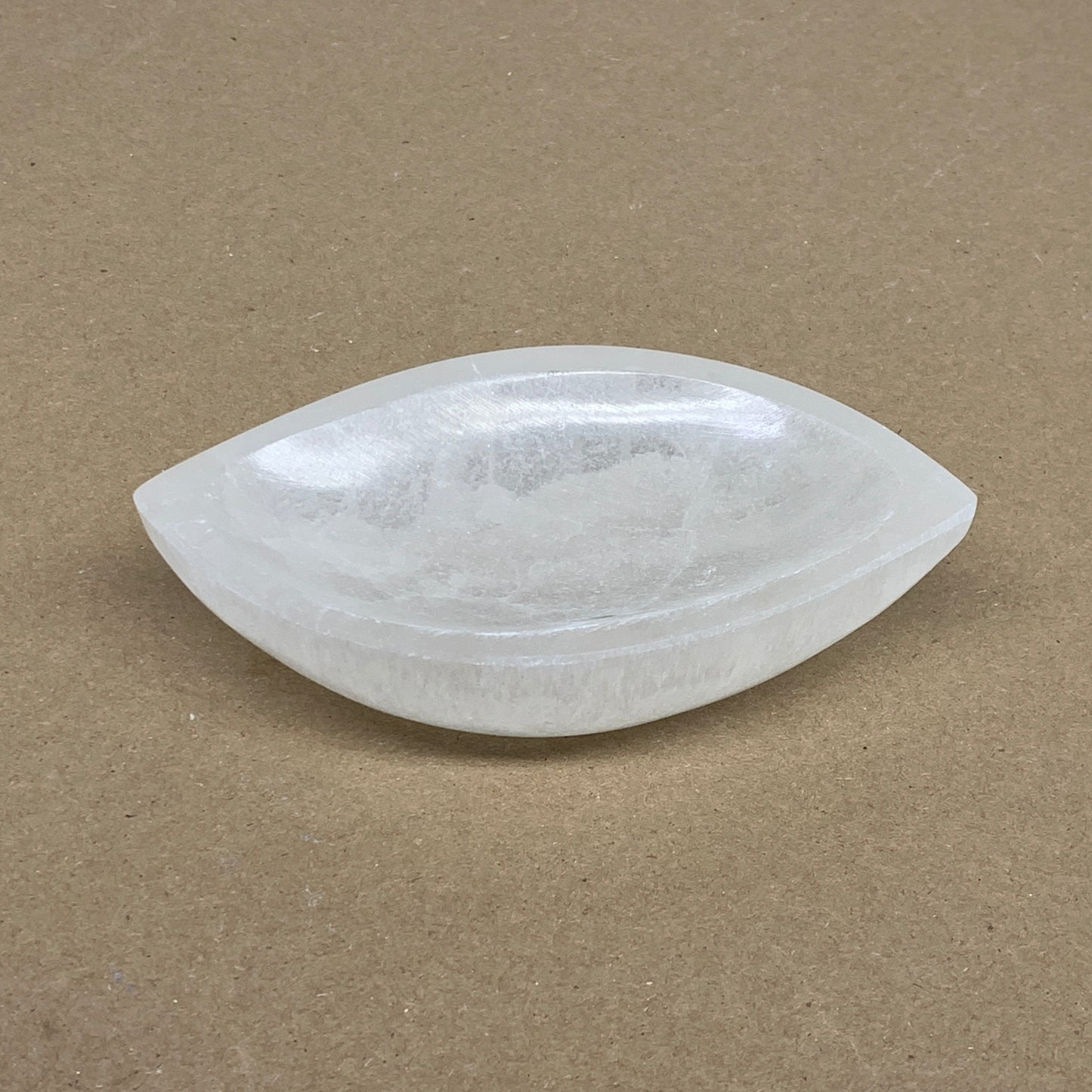 226g, 4.7"x2.6"x1.1", Natural Eye Shape Selenite Bowl Crystals, B36170