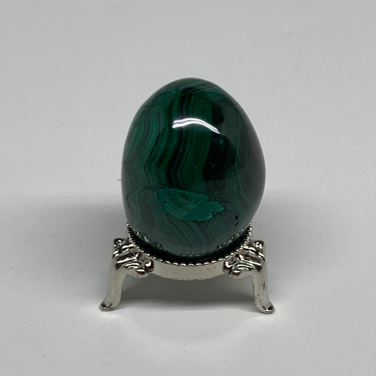 109.9g, 1.8"x1.3", Natural Solid Malachite Egg Polished Gemstone @Congo, B32777