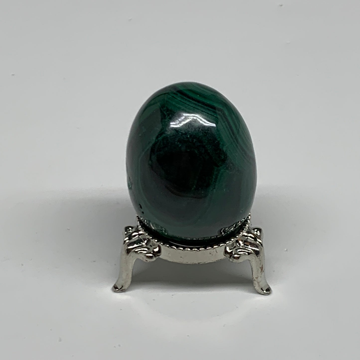 109.9g, 1.8"x1.3", Natural Solid Malachite Egg Polished Gemstone @Congo, B32777