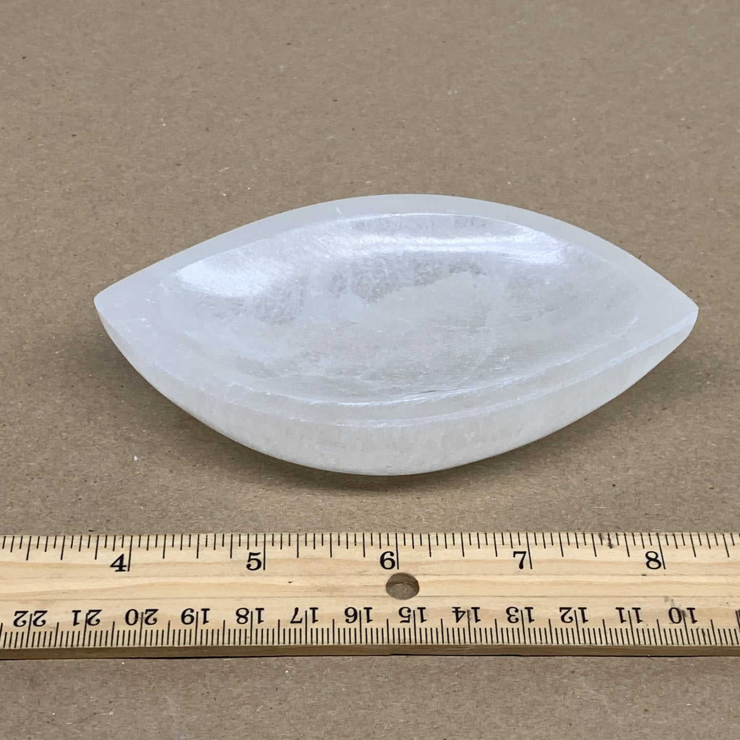226g, 4.7"x2.6"x1.1", Natural Eye Shape Selenite Bowl Crystals, B36170
