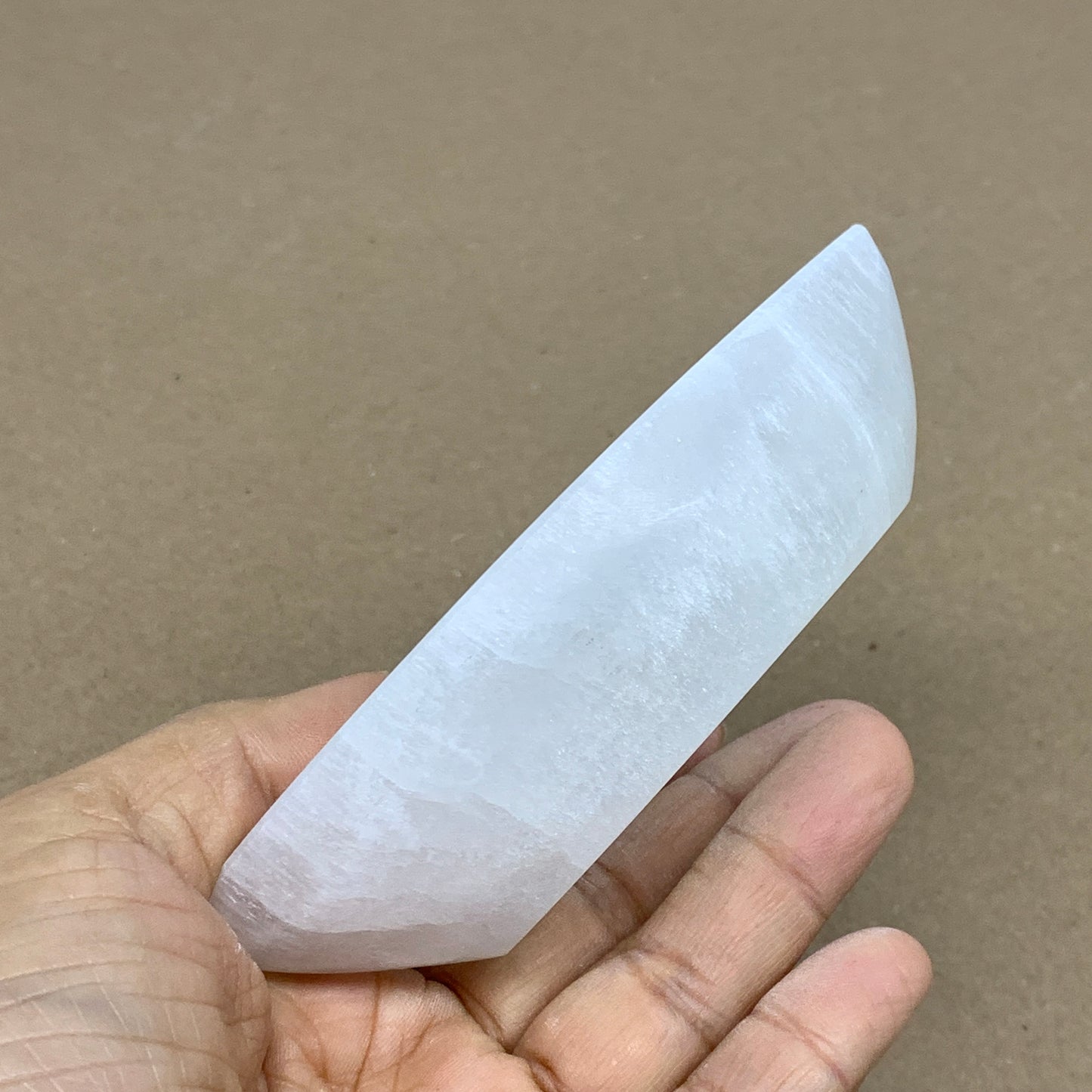 224g, 4.6"x2.7"x1.1", Natural Eye Shape Selenite Bowl Crystals, B36171