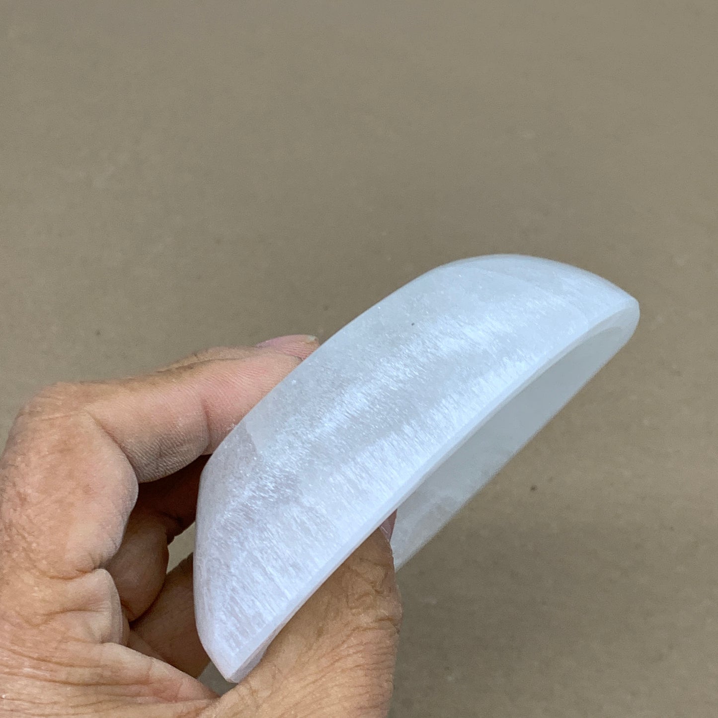 224g, 4.6"x2.7"x1.1", Natural Eye Shape Selenite Bowl Crystals, B36171