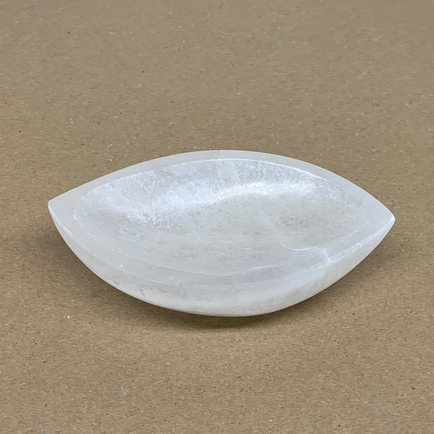 224g, 4.6"x2.7"x1.1", Natural Eye Shape Selenite Bowl Crystals, B36171