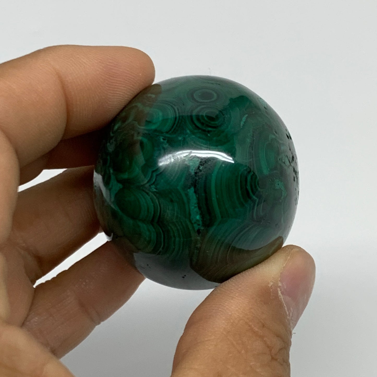 144.9g, 1.9"x1.6", Natural Solid Malachite Egg Polished Gemstone @Congo, B32778