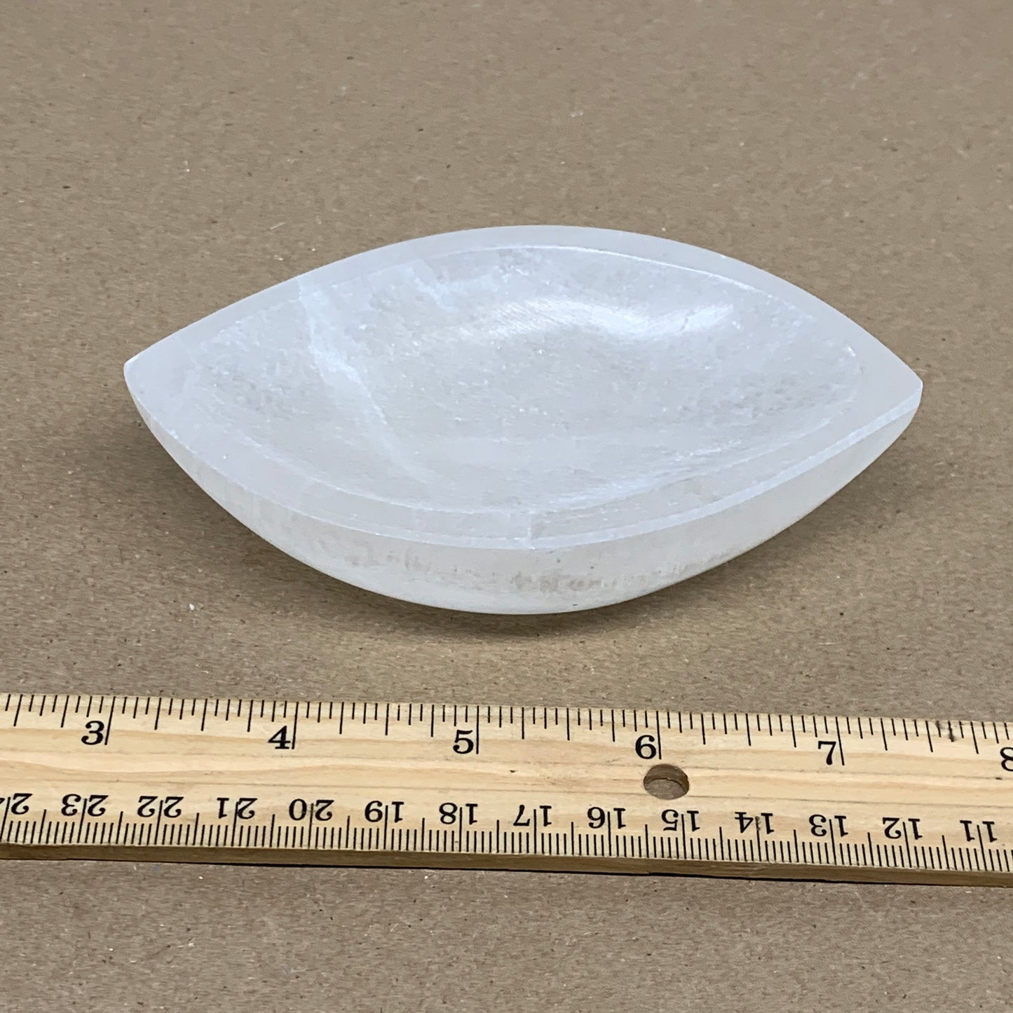 224g, 4.6"x2.7"x1.1", Natural Eye Shape Selenite Bowl Crystals, B36171