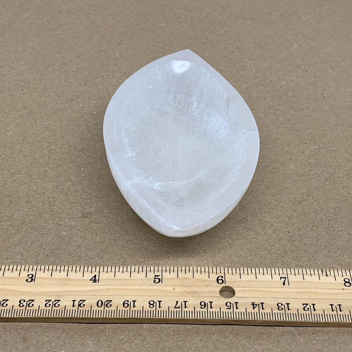 224g, 4.6"x2.7"x1.1", Natural Eye Shape Selenite Bowl Crystals, B36171