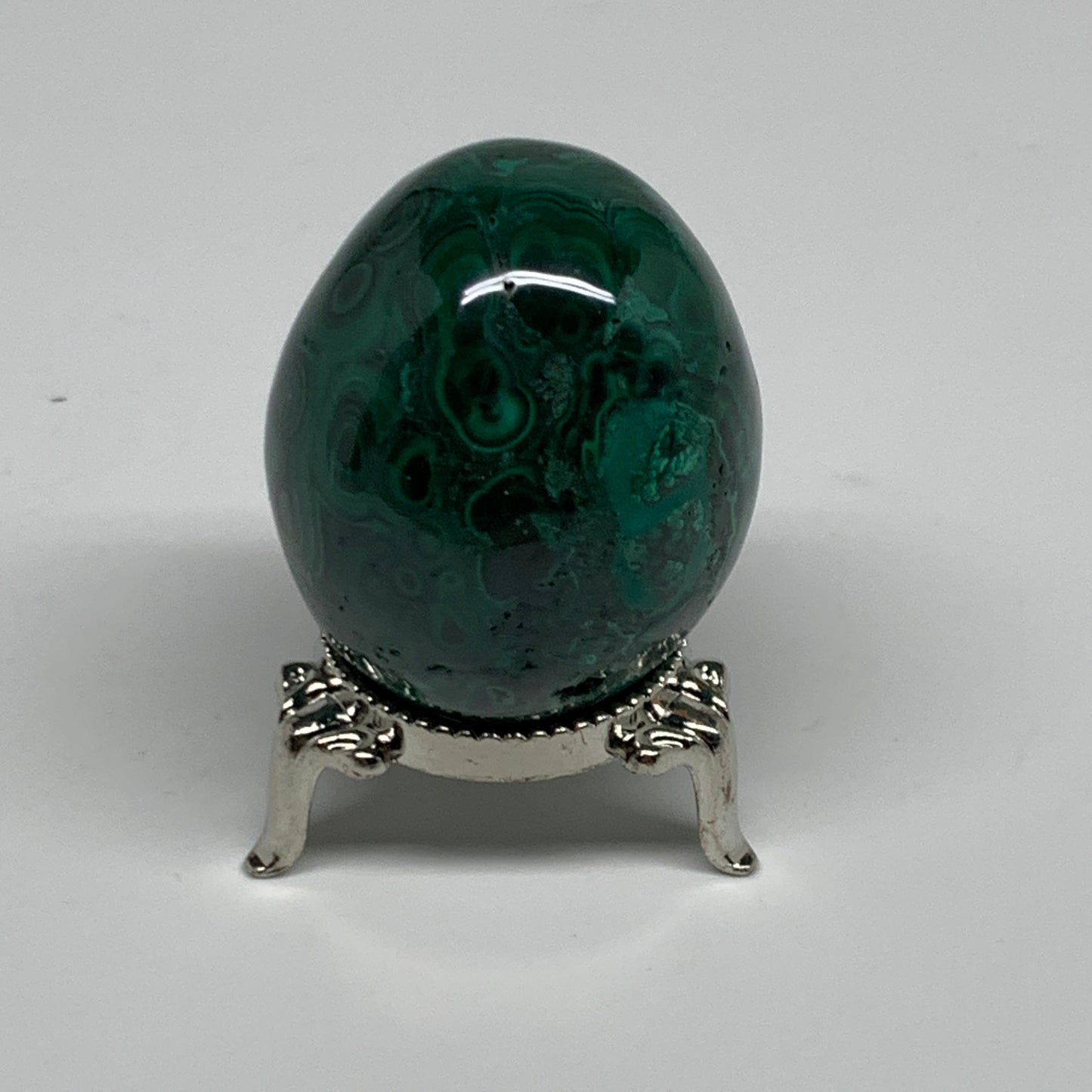 144.9g, 1.9"x1.6", Natural Solid Malachite Egg Polished Gemstone @Congo, B32778