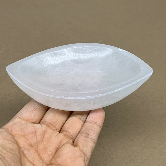 226g, 4.7"x2.6"x1.1", Natural Eye Shape Selenite Bowl Crystals, B36172