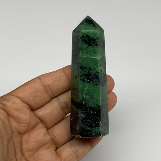 118.2g, 3.4"x1", Natural Ruby Zoisite Tower Point Obelisk @India, B31475