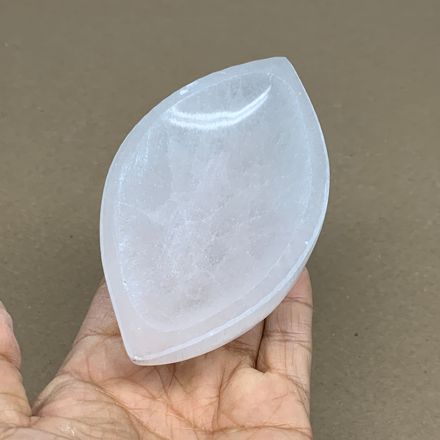 226g, 4.7"x2.6"x1.1", Natural Eye Shape Selenite Bowl Crystals, B36172