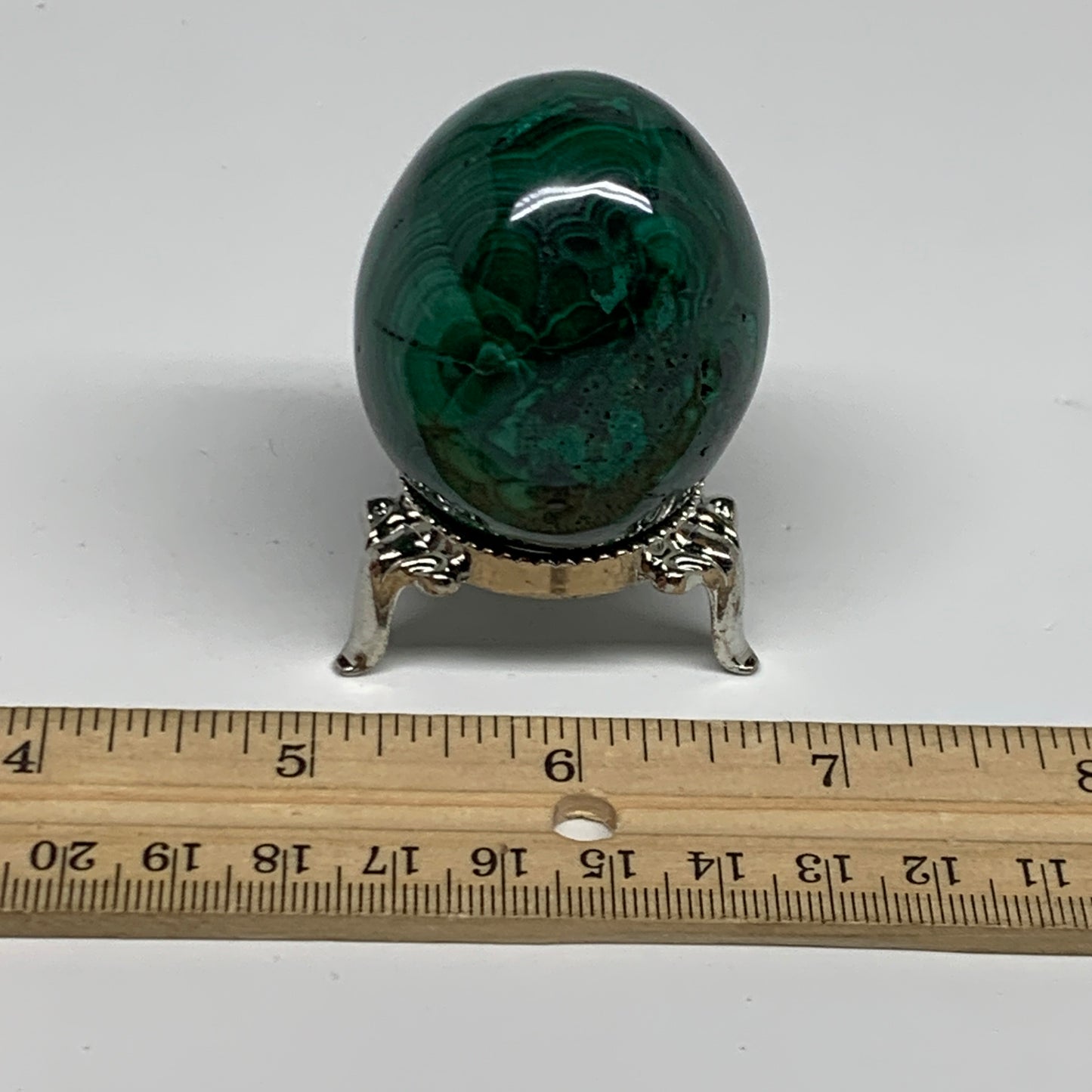 144.9g, 1.9"x1.6", Natural Solid Malachite Egg Polished Gemstone @Congo, B32778