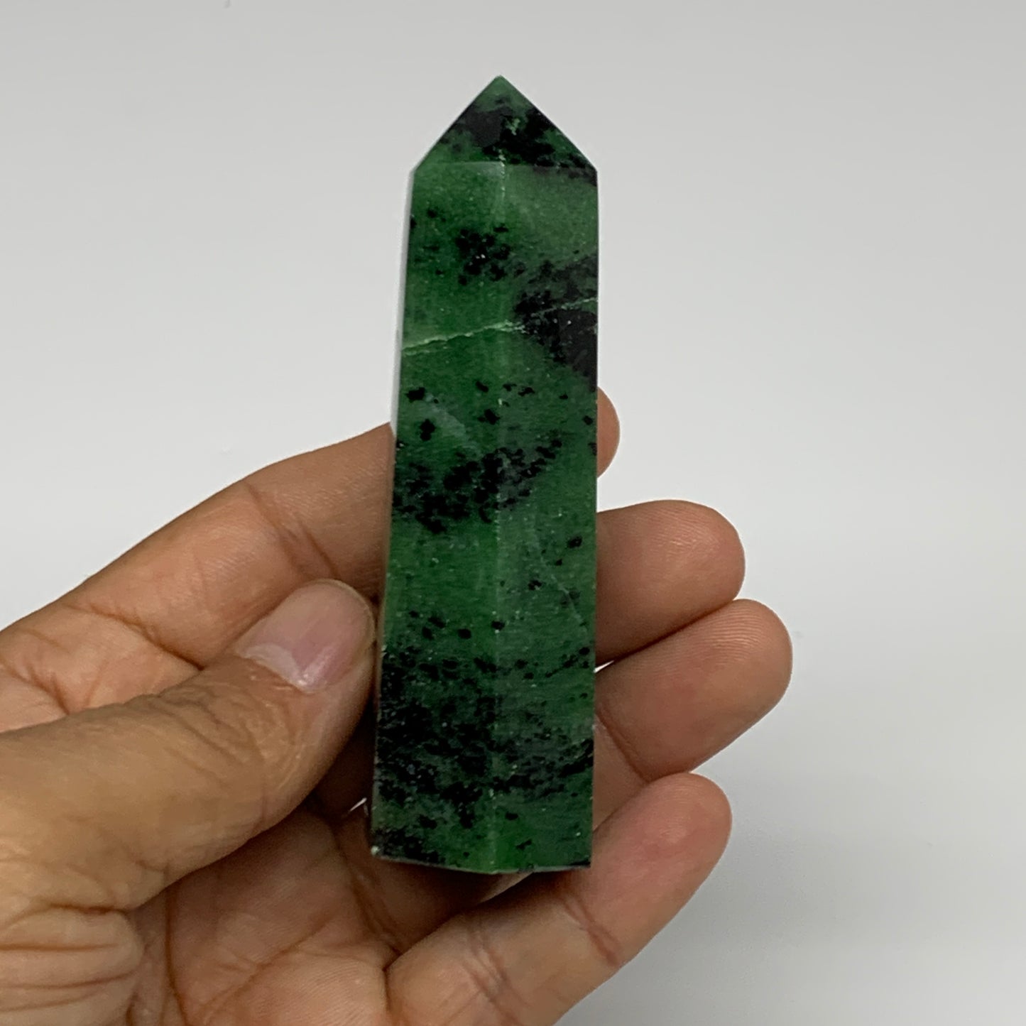 118.2g, 3.4"x1", Natural Ruby Zoisite Tower Point Obelisk @India, B31475