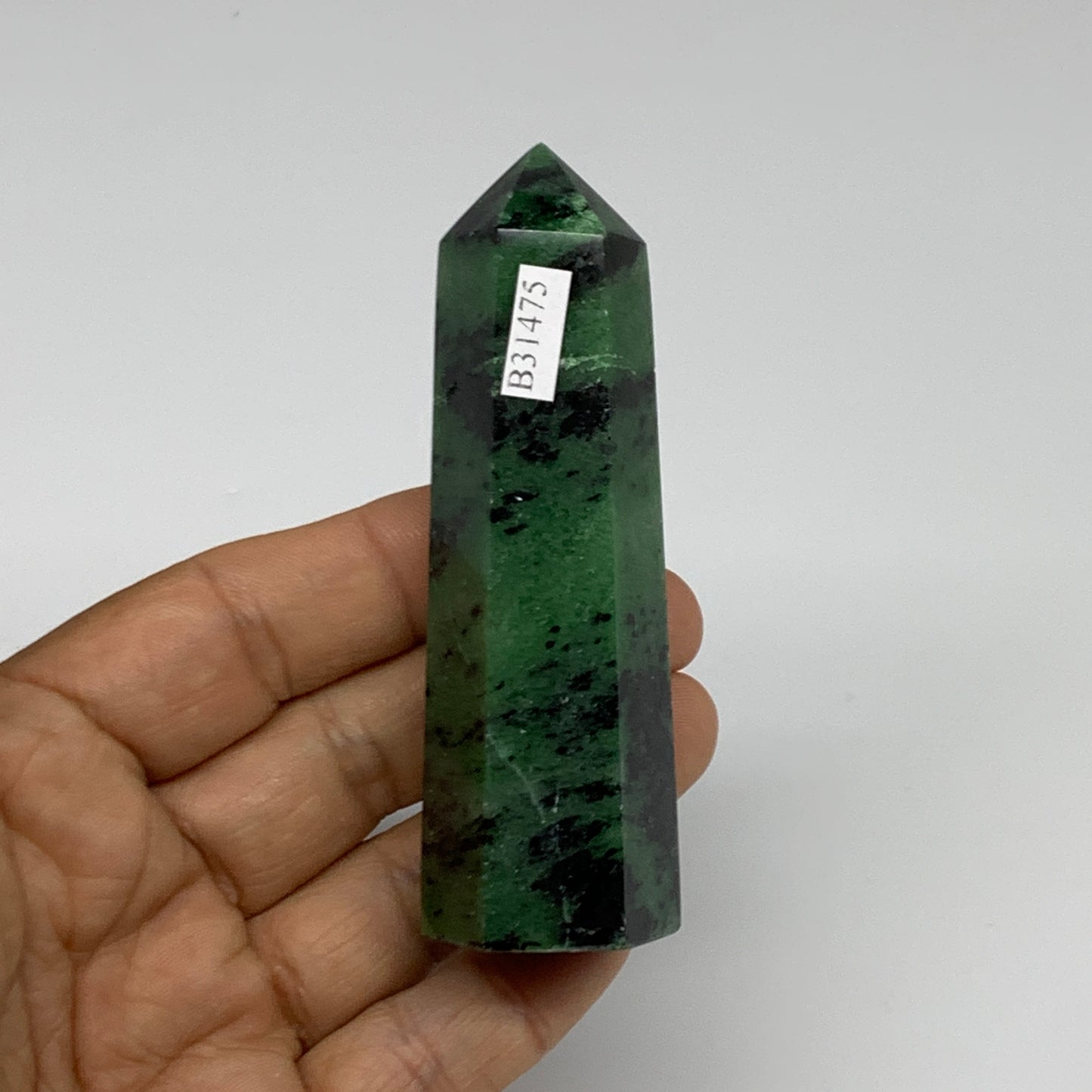 118.2g, 3.4"x1", Natural Ruby Zoisite Tower Point Obelisk @India, B31475