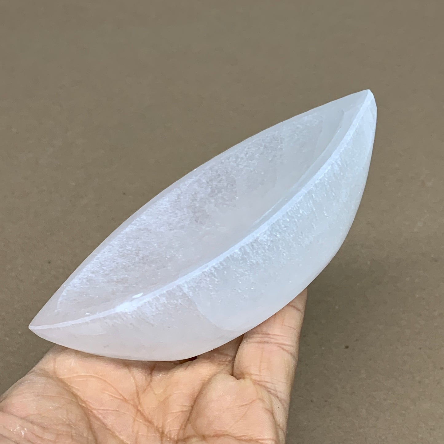 226g, 4.7"x2.6"x1.1", Natural Eye Shape Selenite Bowl Crystals, B36172