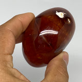 163.9g, 2.5"x1.9"x1.5", Red Carnelian Palm-Stone Gem Crystal Polished, B28397