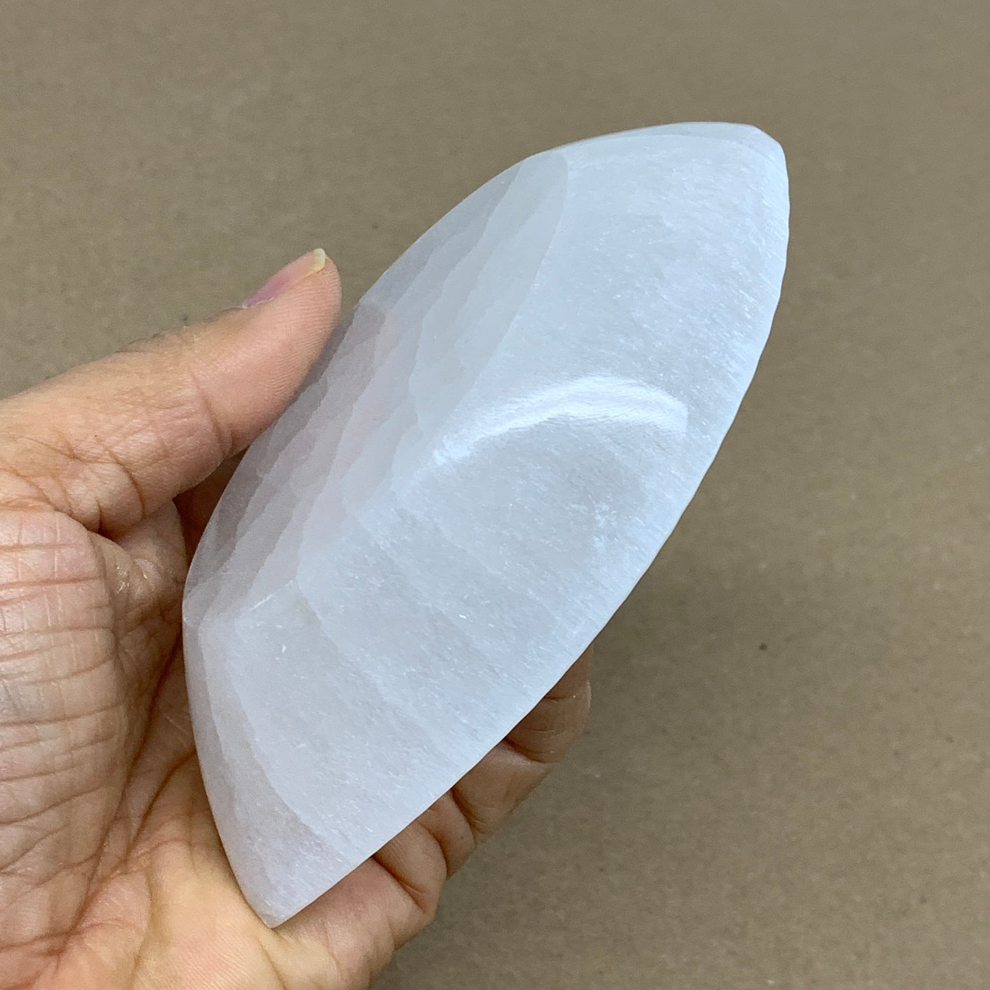 226g, 4.7"x2.6"x1.1", Natural Eye Shape Selenite Bowl Crystals, B36172