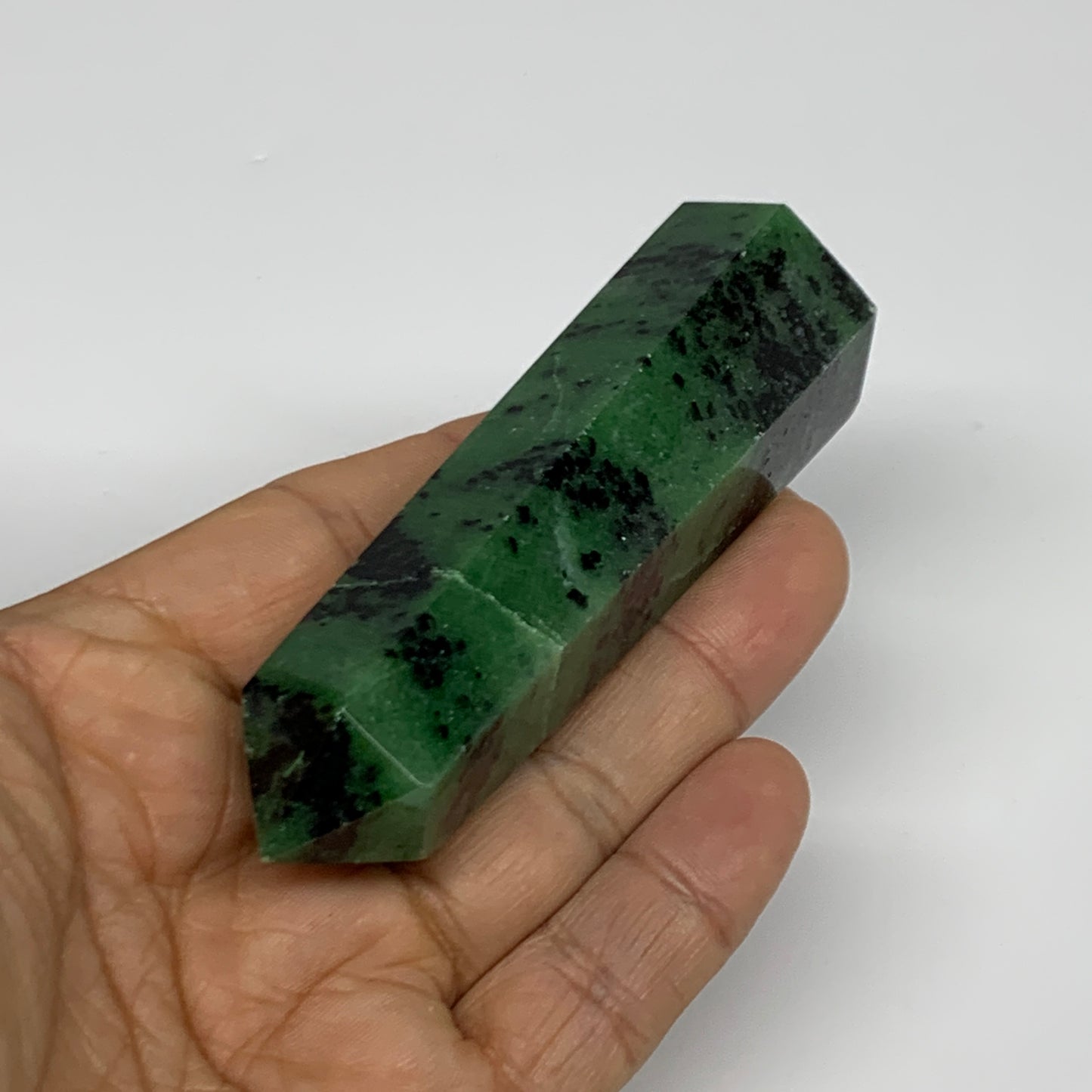 118.2g, 3.4"x1", Natural Ruby Zoisite Tower Point Obelisk @India, B31475