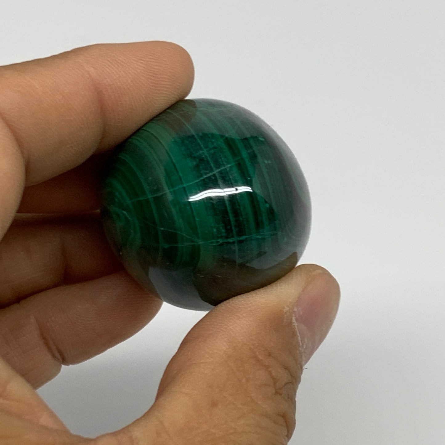 96.3g, 1.7"x1.3", Natural Solid Malachite Egg Polished Gemstone @Congo, B32779
