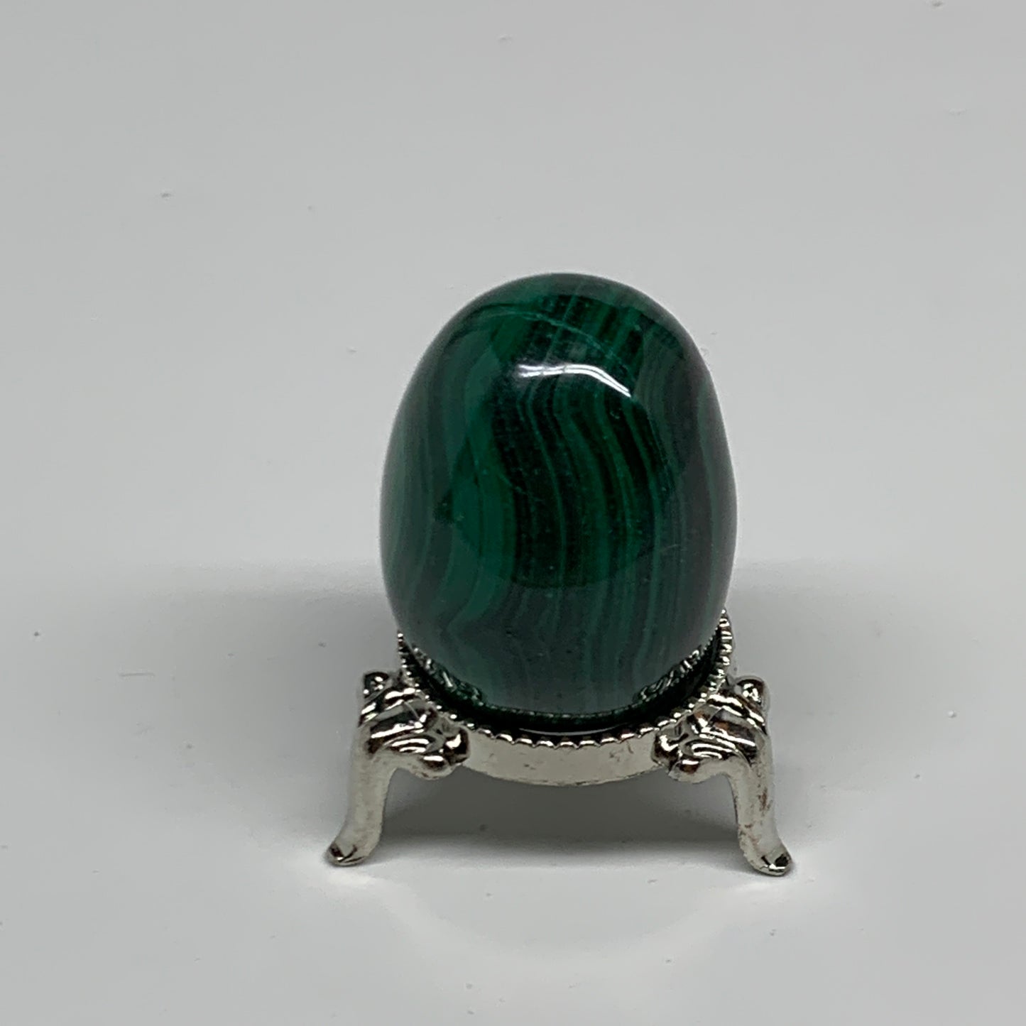 96.3g, 1.7"x1.3", Natural Solid Malachite Egg Polished Gemstone @Congo, B32779