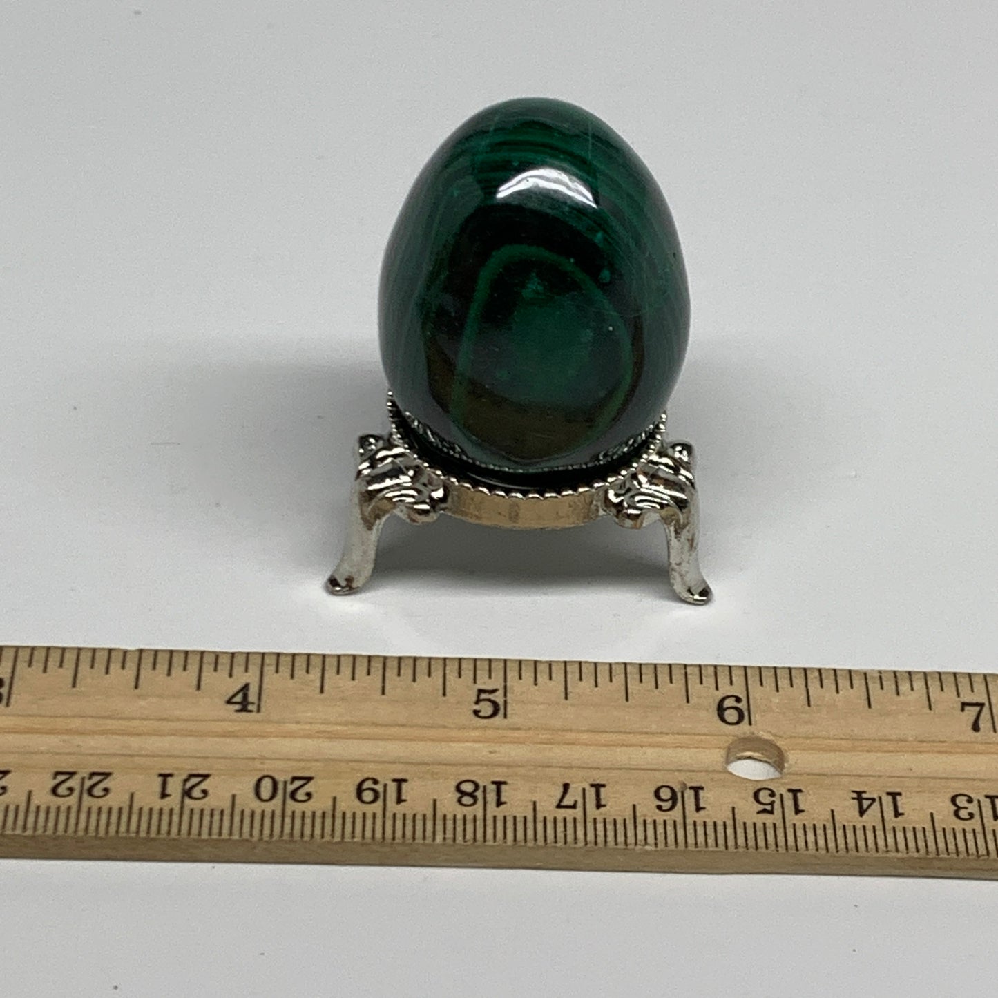 96.3g, 1.7"x1.3", Natural Solid Malachite Egg Polished Gemstone @Congo, B32779