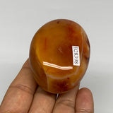 138.9g, 2.5"x1.8"x1.4", Red Carnelian Palm-Stone Gem Crystal Polished, B28398