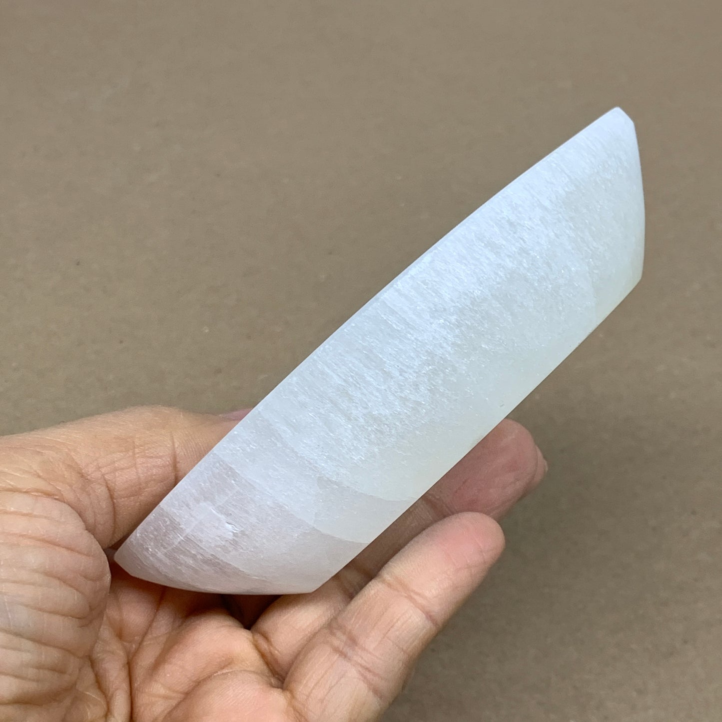 202.5g, 4.6"x2.7", Natural Eye Shape Selenite Bowl Crystals, B36173