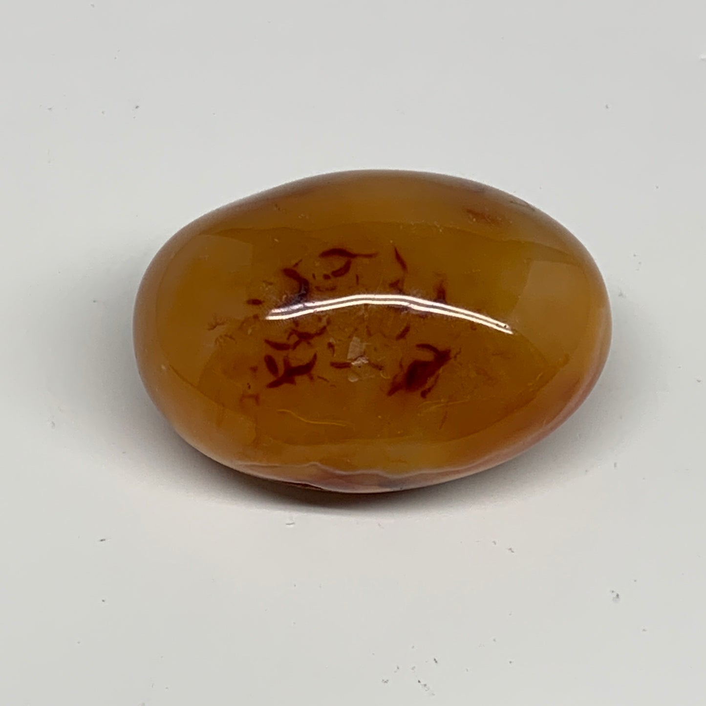 138.9g, 2.5"x1.8"x1.4", Red Carnelian Palm-Stone Gem Crystal Polished, B28398