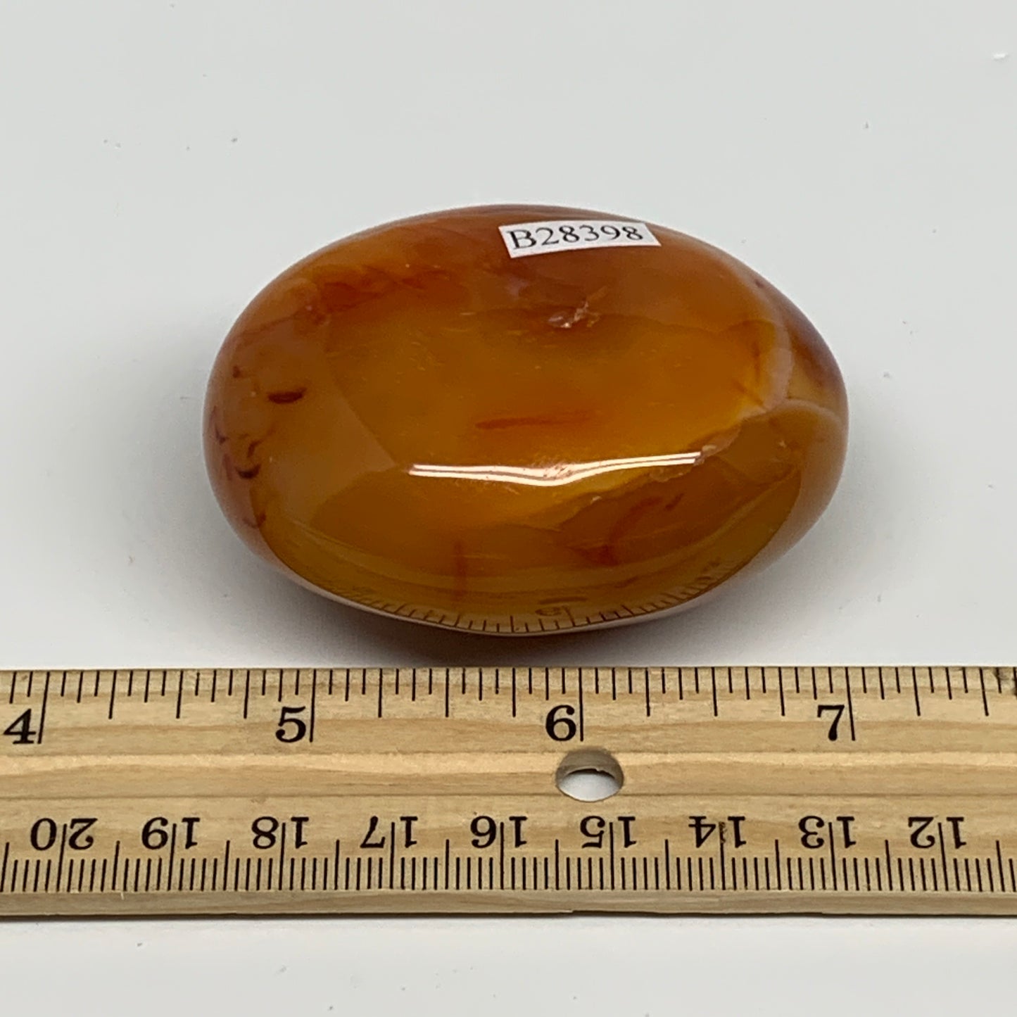 138.9g, 2.5"x1.8"x1.4", Red Carnelian Palm-Stone Gem Crystal Polished, B28398