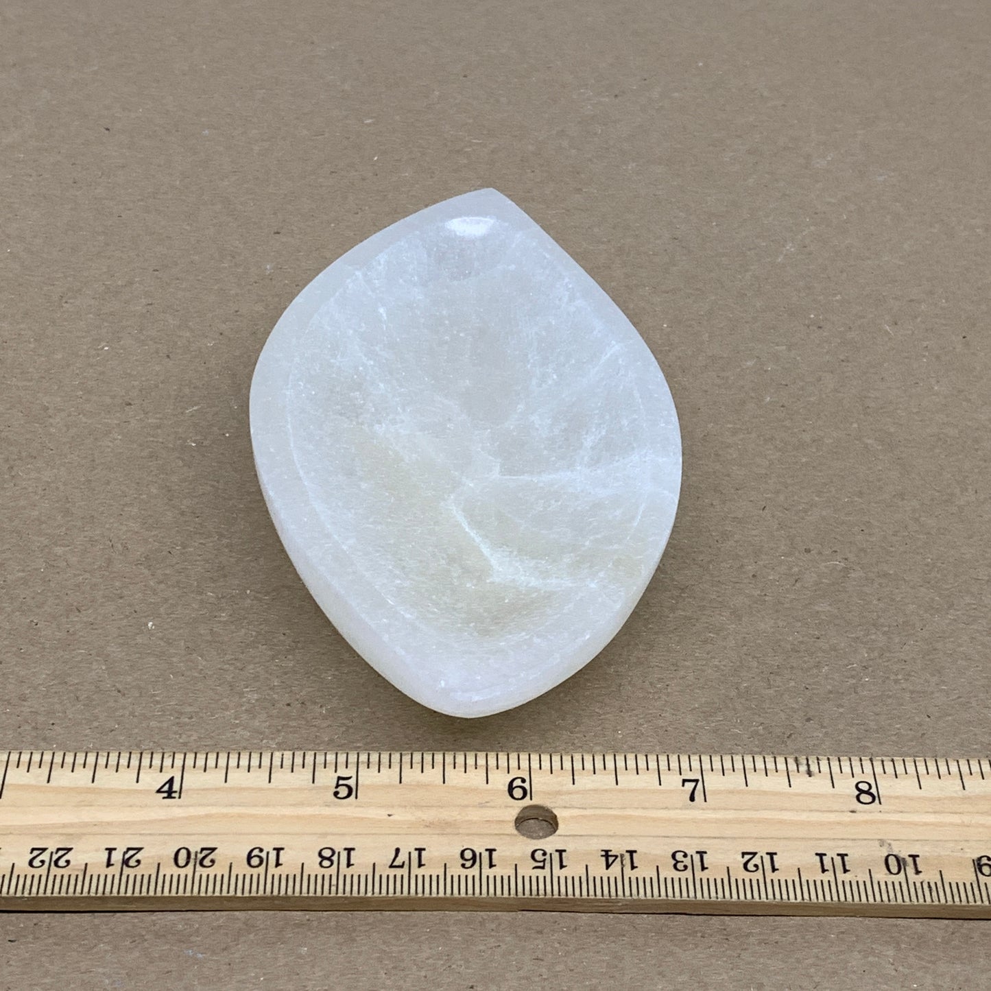 202.5g, 4.6"x2.7", Natural Eye Shape Selenite Bowl Crystals, B36173