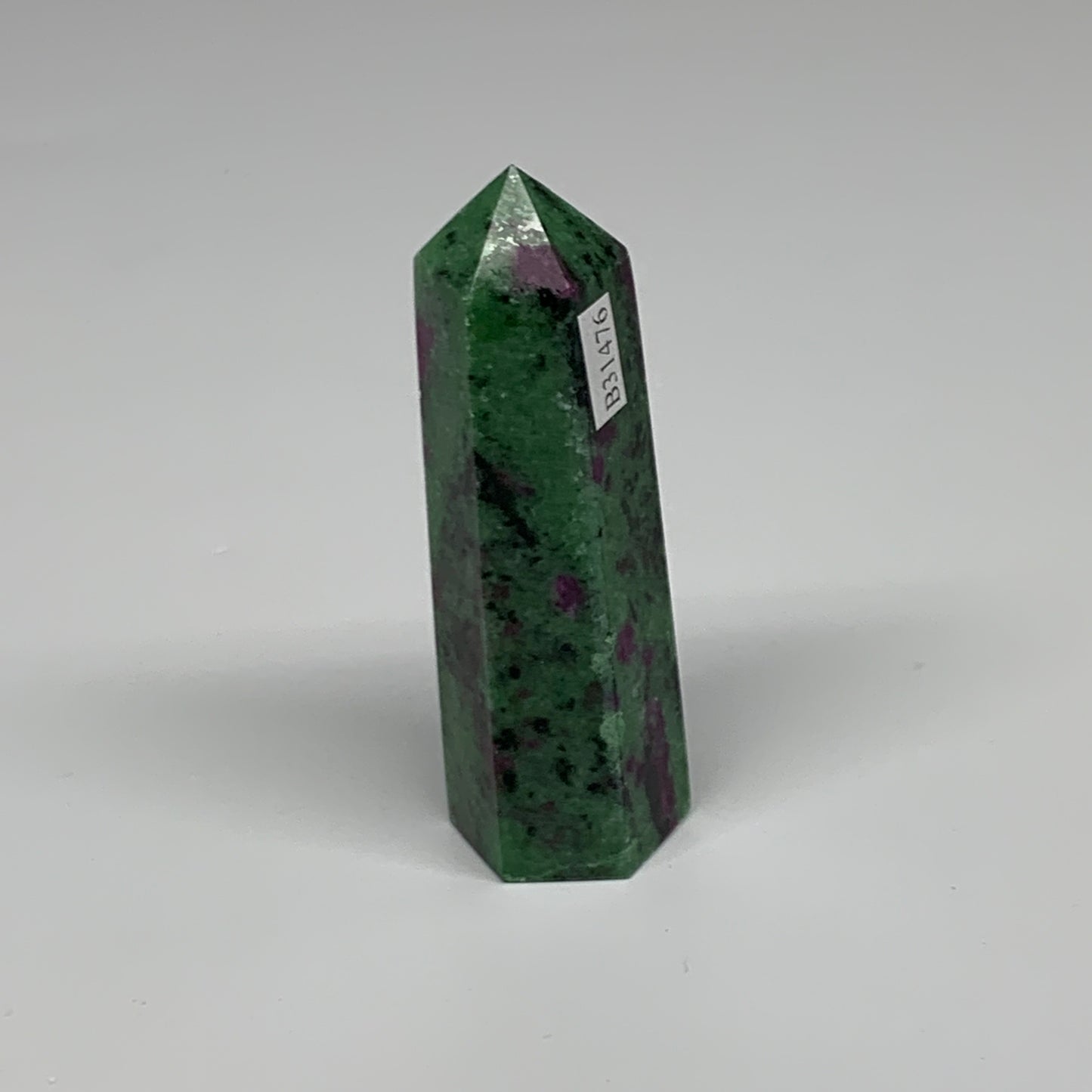 123g, 3.4"x1", Natural Ruby Zoisite Tower Point Obelisk @India, B31476