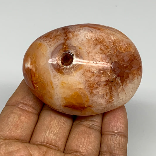 134.7g, 2.5"x2"x1.2", Red Carnelian Palm-Stone Gem Crystal Polished, B28399