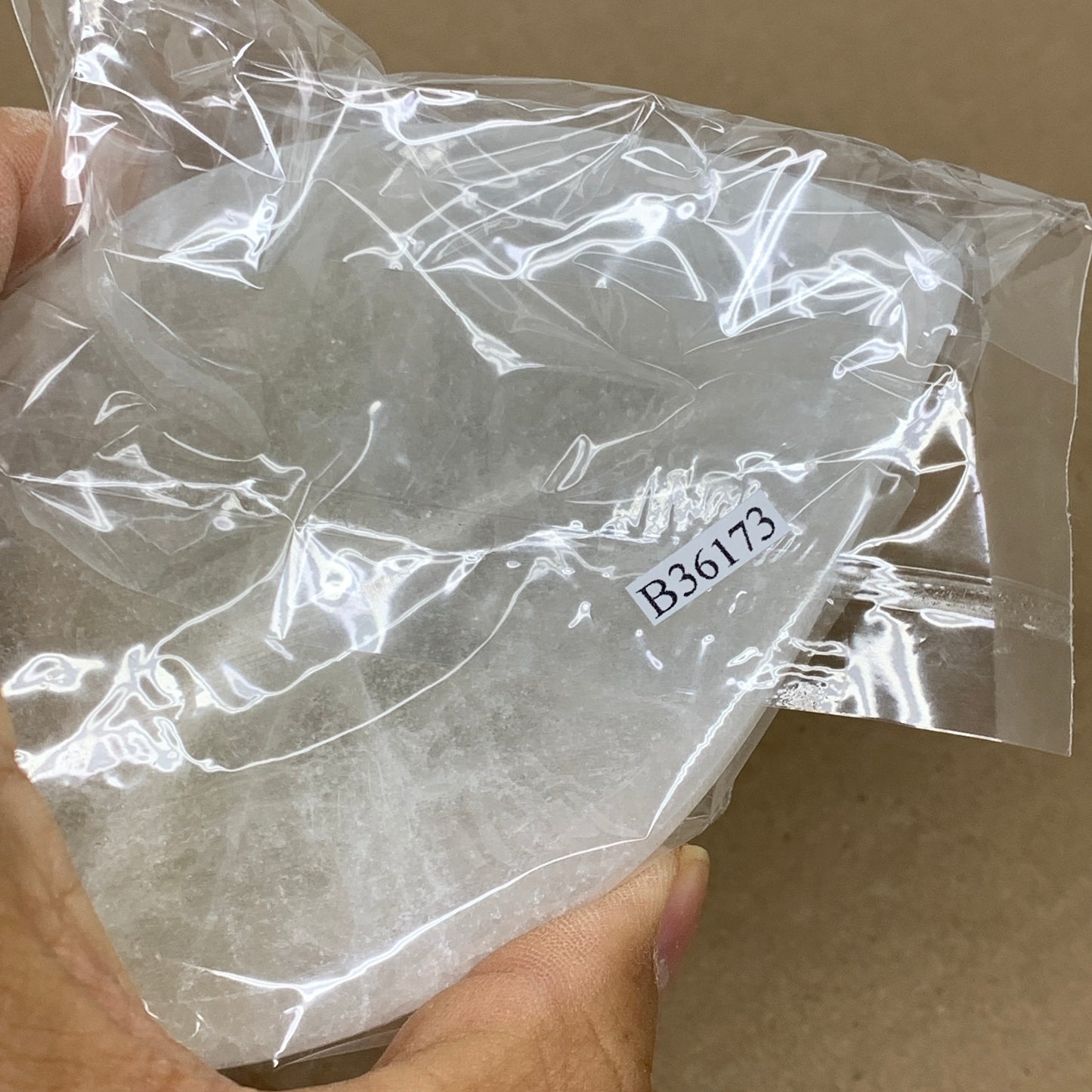 202.5g, 4.6"x2.7", Natural Eye Shape Selenite Bowl Crystals, B36173