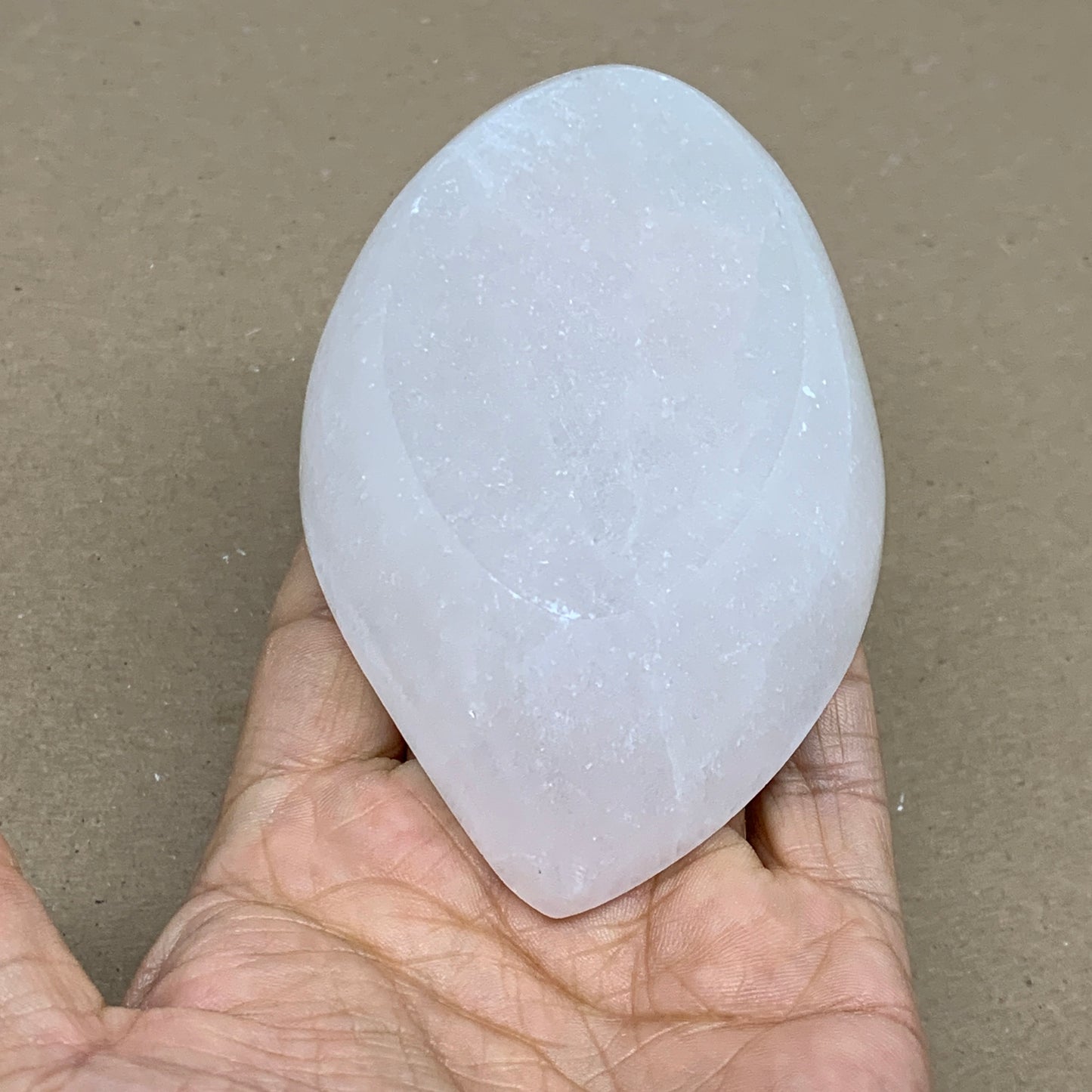 242g, 4.7"x2.7"x1.1", Natural Eye Shape Selenite Bowl Crystals, B36174