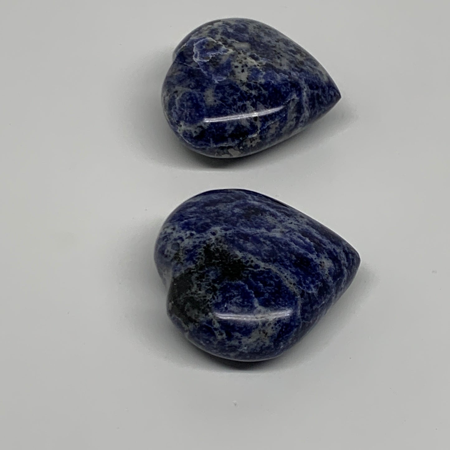 152g, 1.9"-2, 2pcs, Natural Sodalite Heart Polished Gemstone, B34871