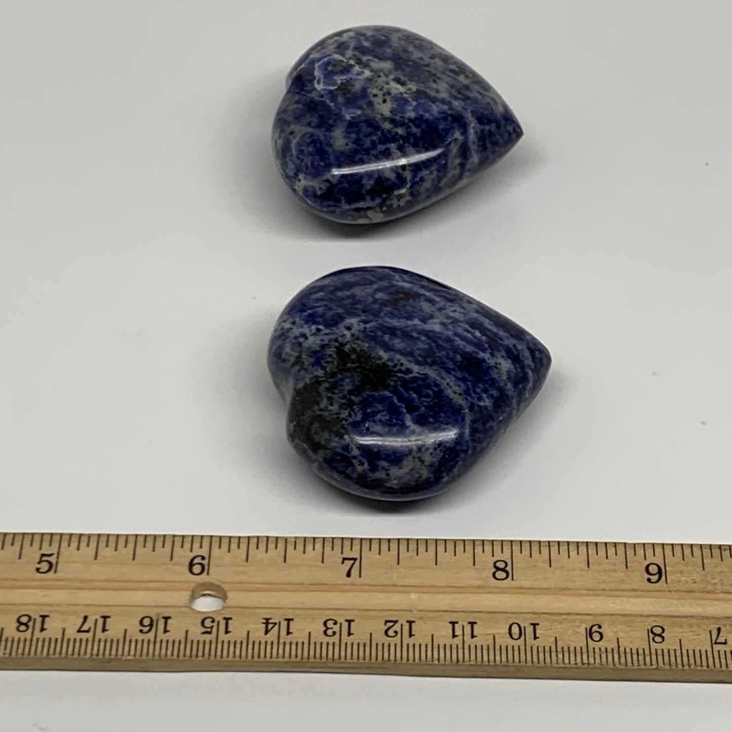 152g, 1.9"-2, 2pcs, Natural Sodalite Heart Polished Gemstone, B34871