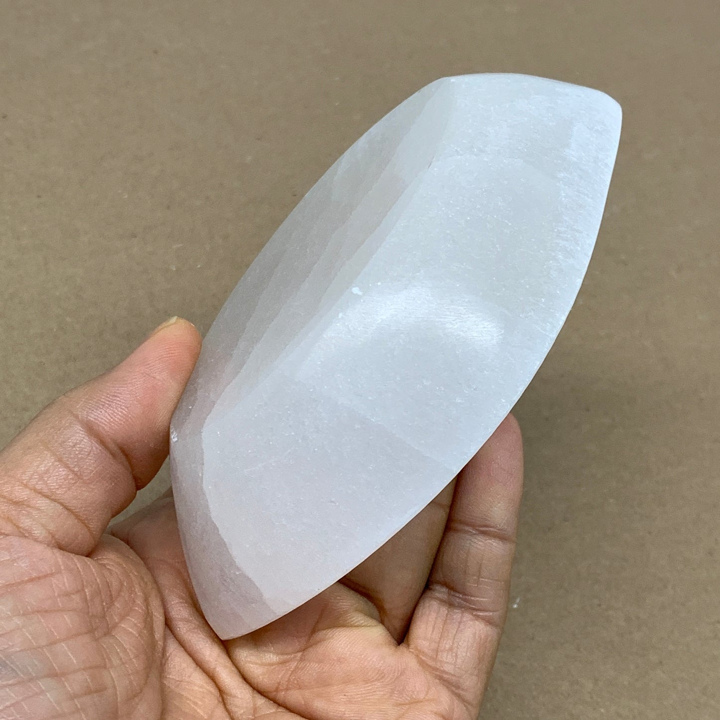 242g, 4.7"x2.7"x1.1", Natural Eye Shape Selenite Bowl Crystals, B36174
