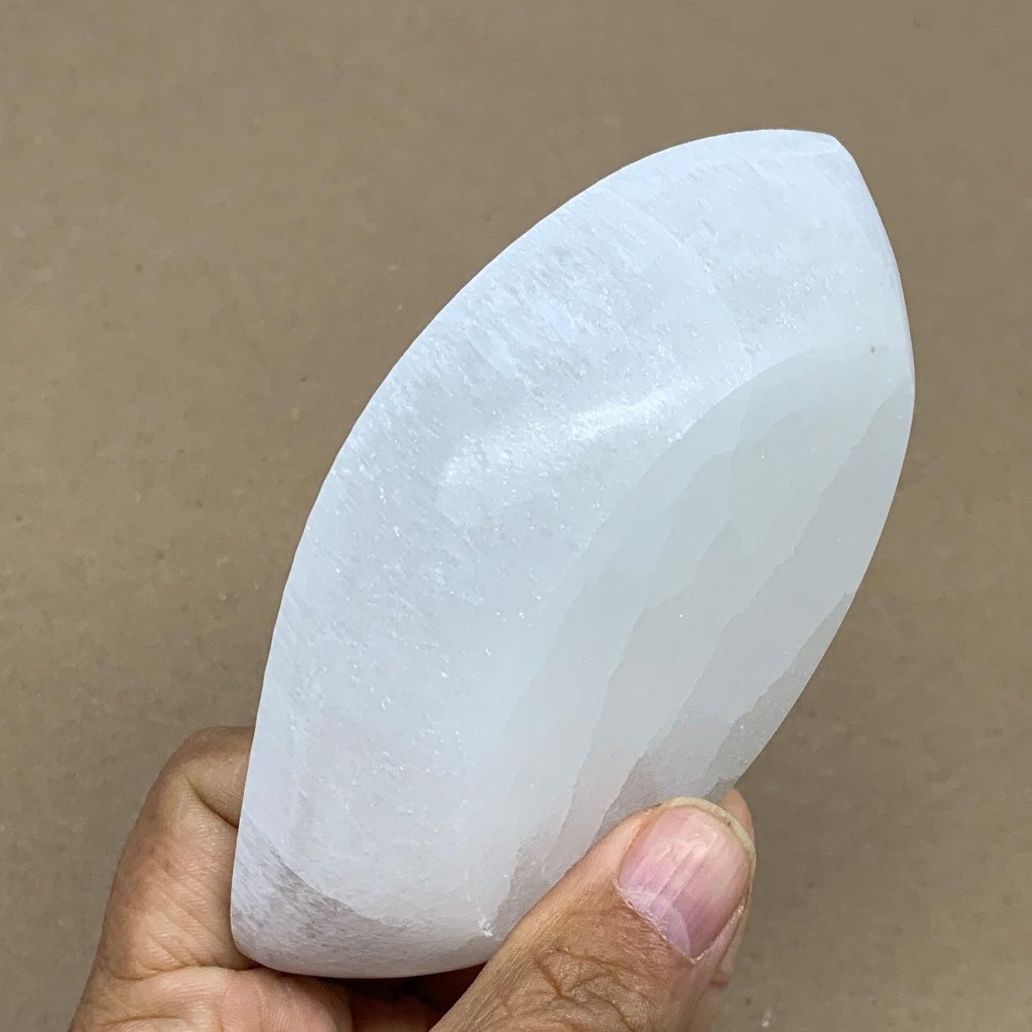 242g, 4.7"x2.7"x1.1", Natural Eye Shape Selenite Bowl Crystals, B36174