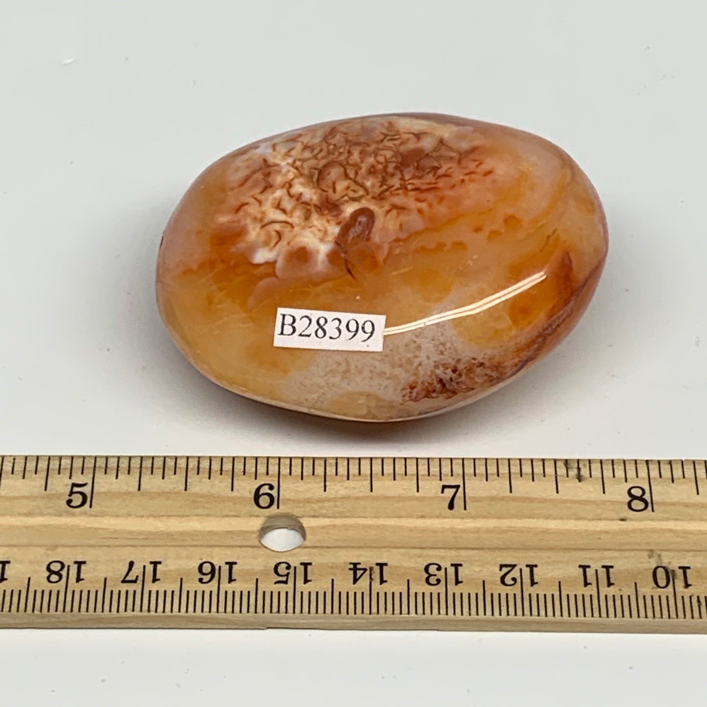 134.7g, 2.5"x2"x1.2", Red Carnelian Palm-Stone Gem Crystal Polished, B28399