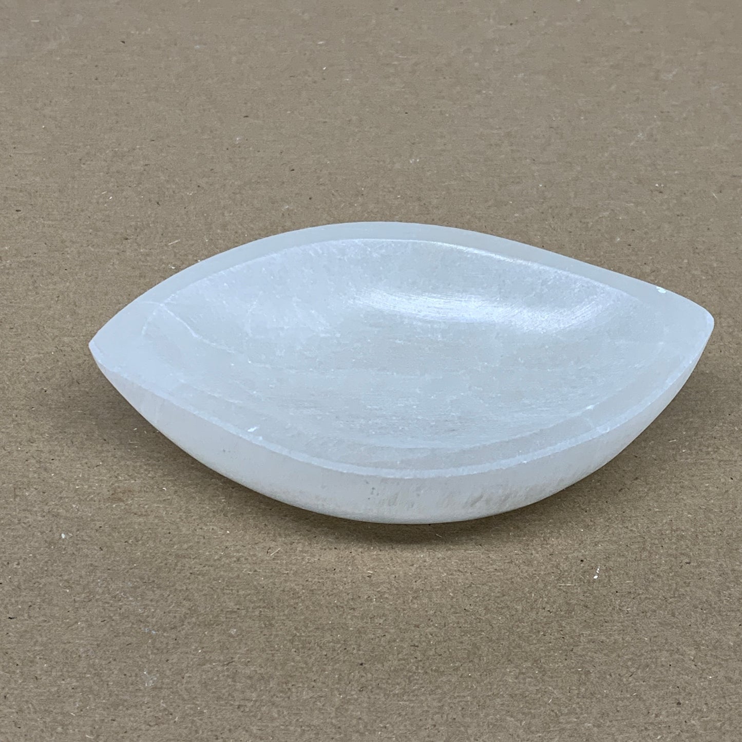 242g, 4.7"x2.7"x1.1", Natural Eye Shape Selenite Bowl Crystals, B36174