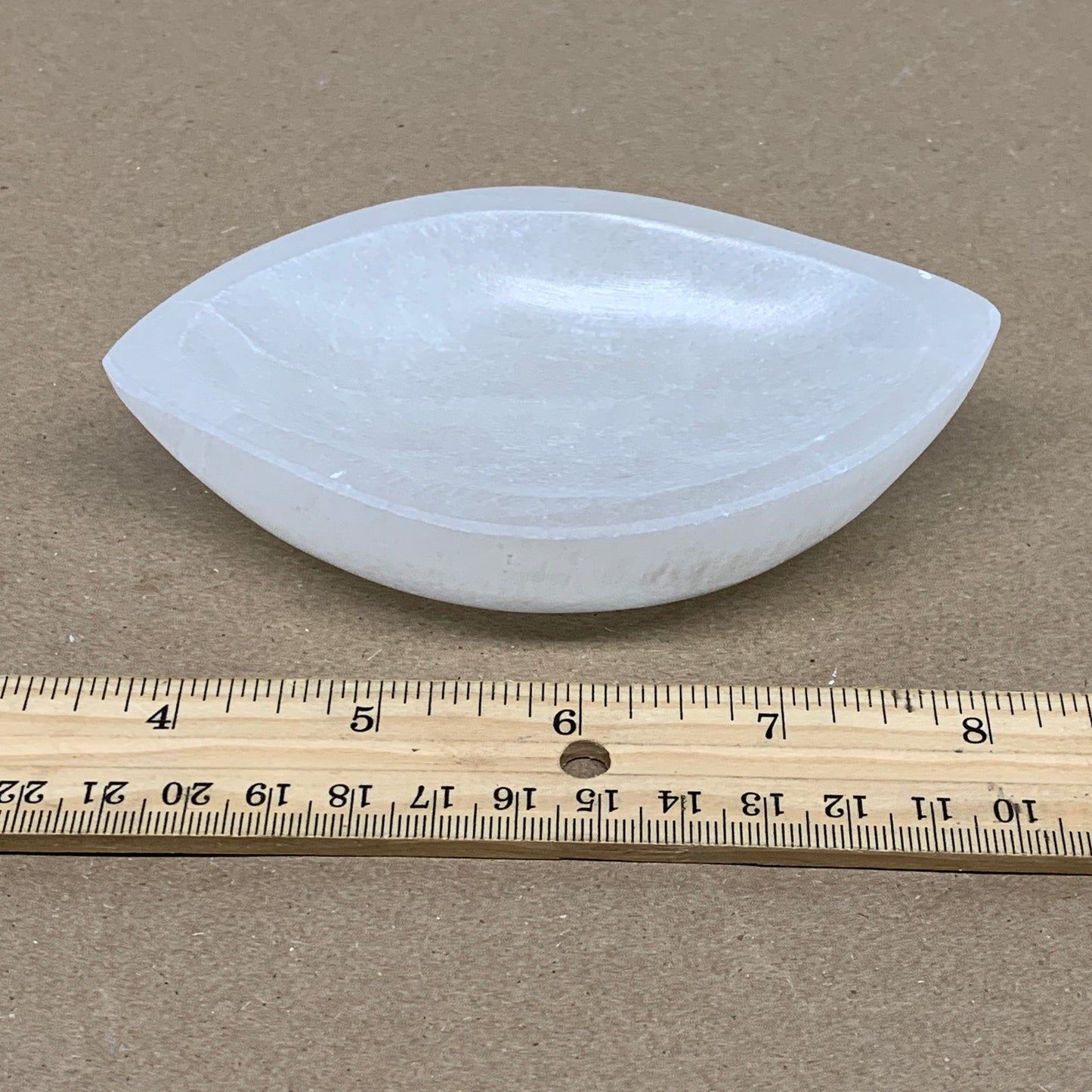 242g, 4.7"x2.7"x1.1", Natural Eye Shape Selenite Bowl Crystals, B36174