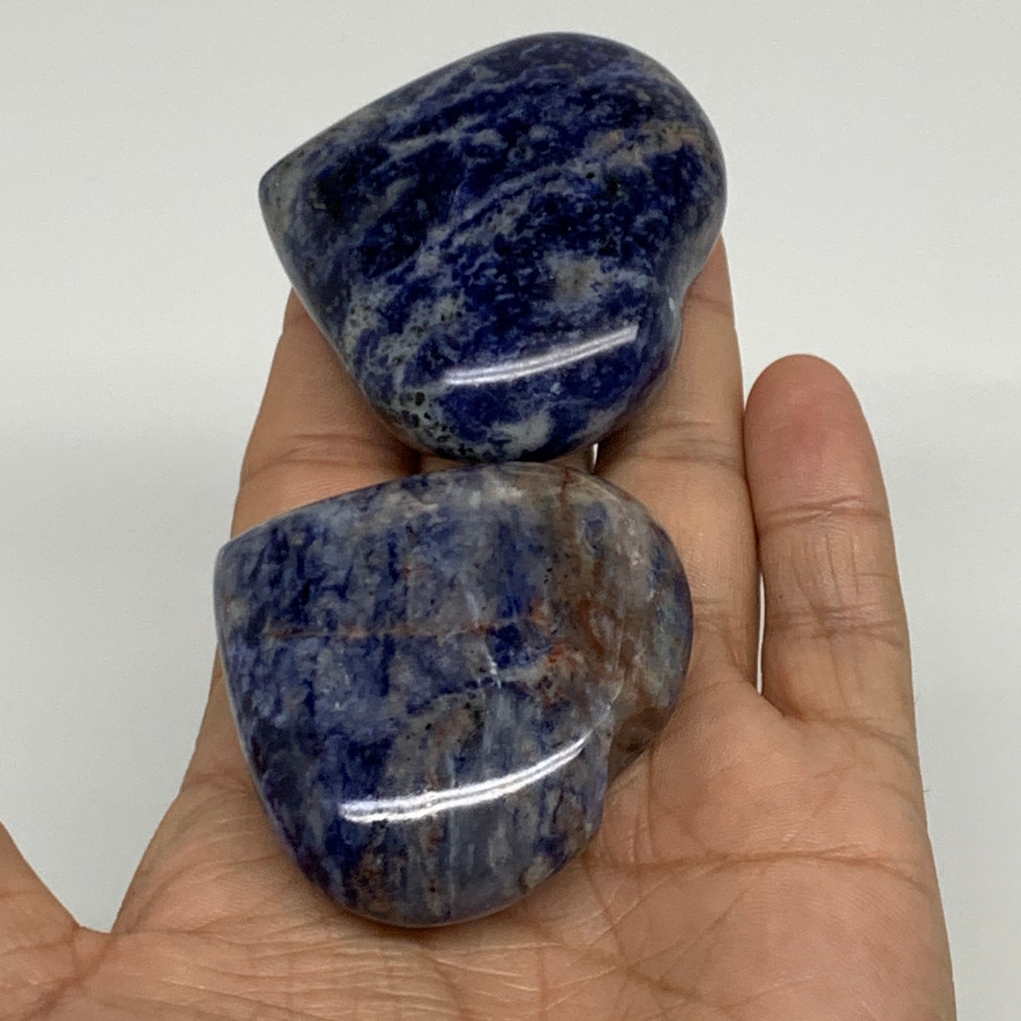 148g, 1.9"-2, 2pcs, Natural Sodalite Heart Polished Gemstone, B34872