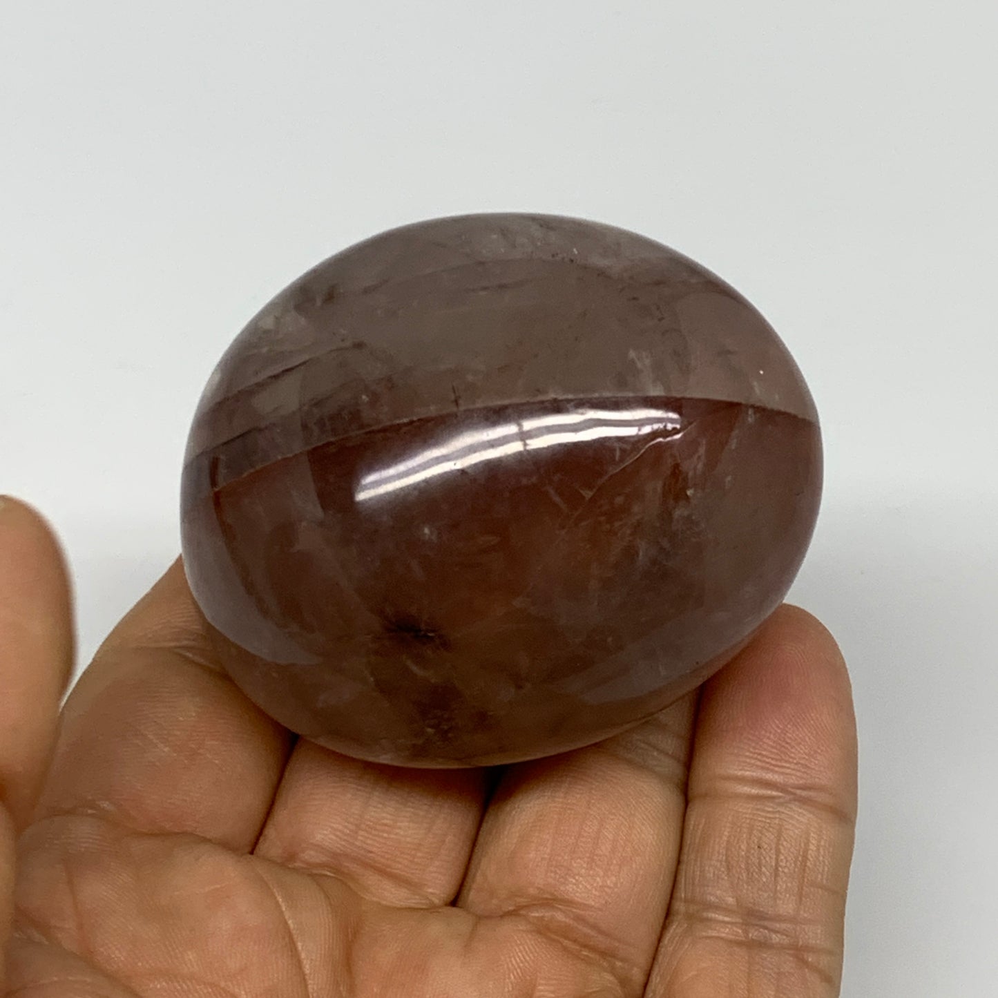 120.9g,2.2"x1.8"x1.3", Red Hematoid Fire Quartz Palm-Stone Crystal Polished, B30