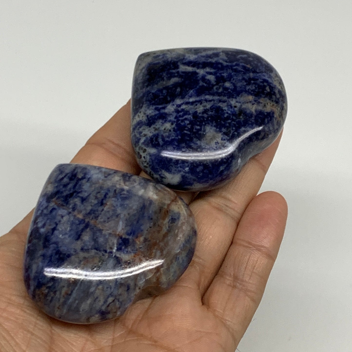 148g, 1.9"-2, 2pcs, Natural Sodalite Heart Polished Gemstone, B34872