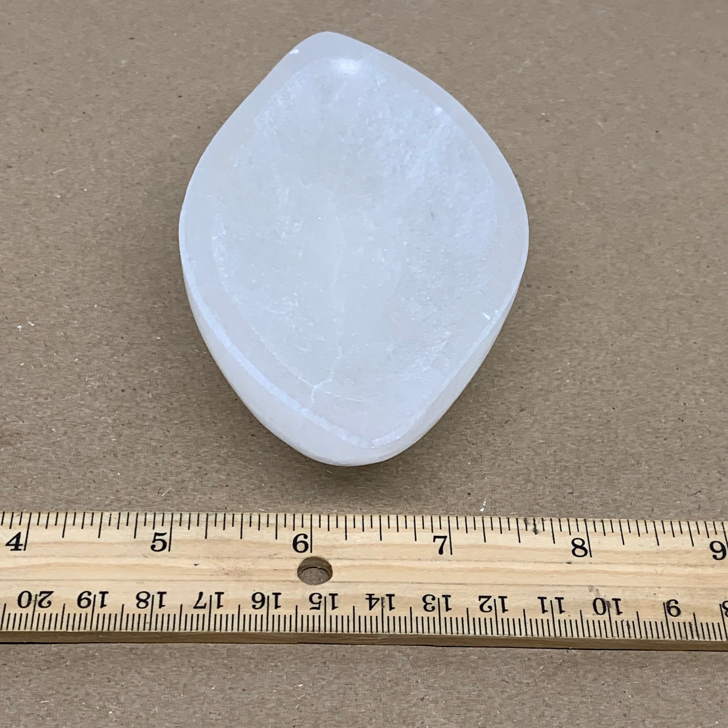 242g, 4.7"x2.7"x1.1", Natural Eye Shape Selenite Bowl Crystals, B36174