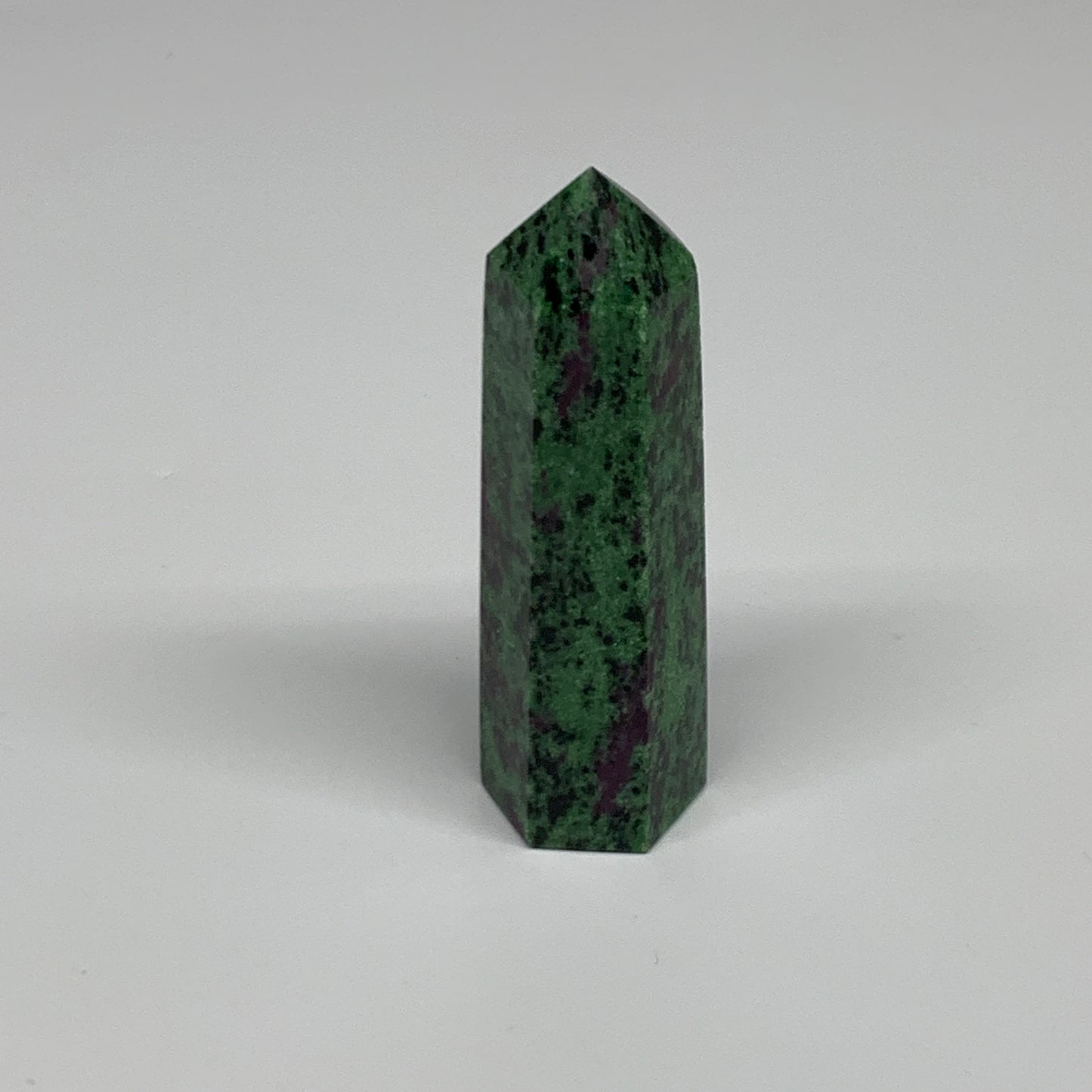 100.1g, 3.2"x0.9", Natural Ruby Zoisite Tower Point Obelisk @India, B31477