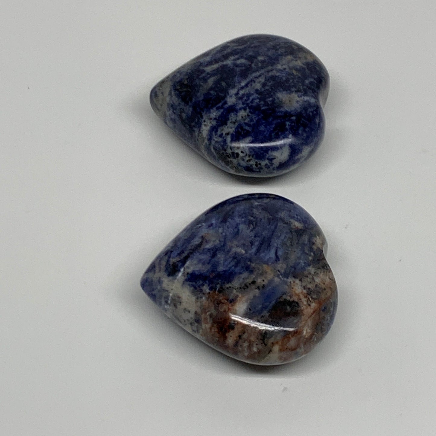 148g, 1.9"-2, 2pcs, Natural Sodalite Heart Polished Gemstone, B34872