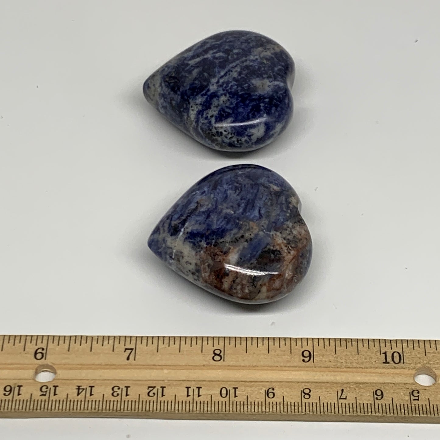 148g, 1.9"-2, 2pcs, Natural Sodalite Heart Polished Gemstone, B34872