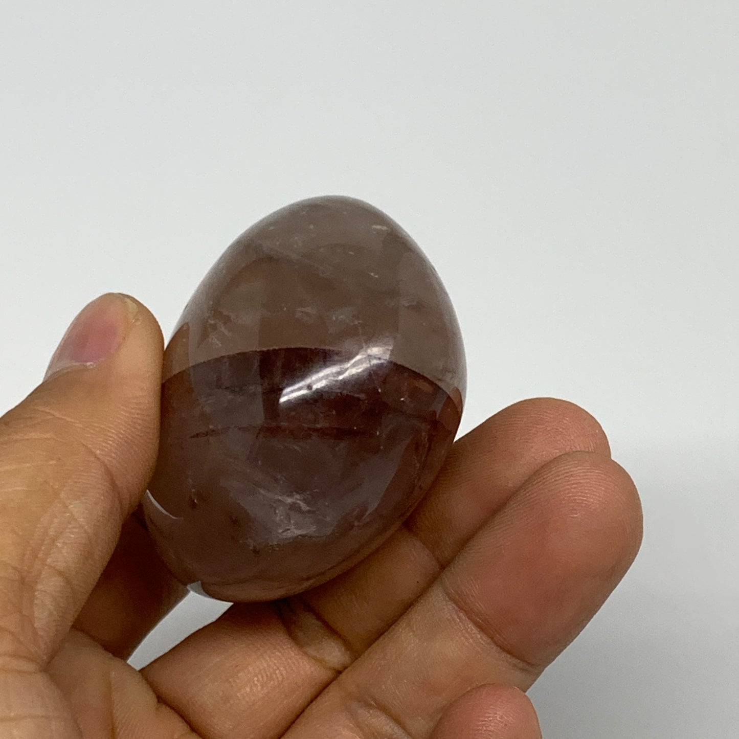 120.9g,2.2"x1.8"x1.3", Red Hematoid Fire Quartz Palm-Stone Crystal Polished, B30